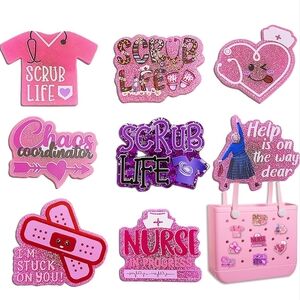 Pink Nurse-Themed Charms